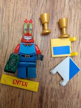 RARE Vintage 2009 Lego Minifigures Mr. Krabs BOB023